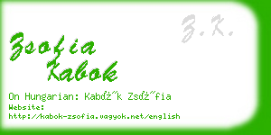 zsofia kabok business card